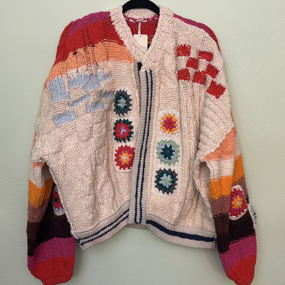 Free People Large Clear Skies Cardi oversized may fit plus size - Picture 5 of 12